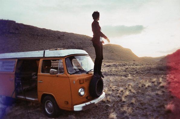 "Probably one of my favorite photographs I've ever taken. @kvnbnntt on the lookout for coyotes and cell reception, somewhere along Route 50 in the Nevada desert. We spotted the canyon from the highway and whipped the van off road, dodging tumbleweeds and cactuses that would easily puncture a tire." (Photo: @jamesbarkman(
